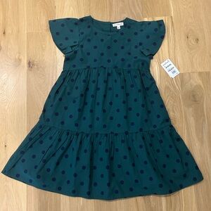 Tucker + Tate Green Blue Polka Dot Tiered Ruffled Sundress Size 8